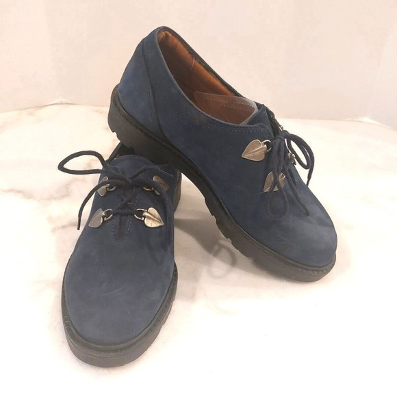 SANTANA Canada  Blue Suede Leather Nordic Style Oxfords Size‎ 6.5 M - Picture 1 of 8